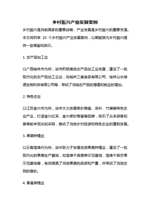 乡村振兴产业发展案例
