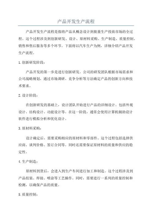 产品开发生产流程