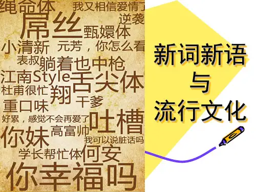 国家一等奖必修一《新词新语与流行文化》优质课件