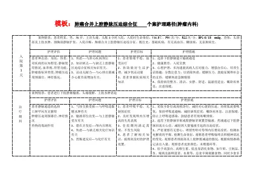 肺癌合并上腔静脉压迫综合征个案护理路径