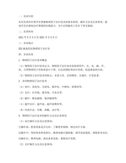 实训报告物理因子