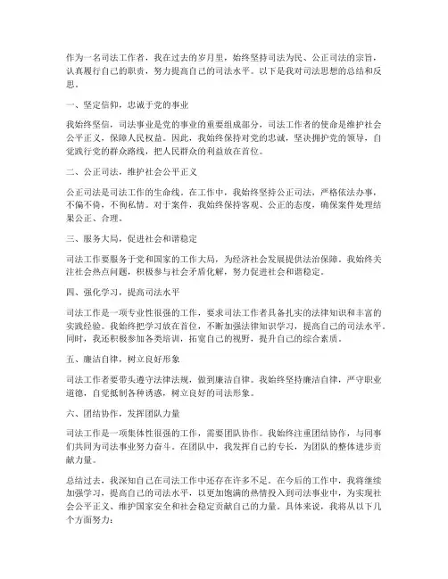 司法思想总结范文