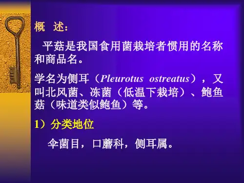 第五章平菰生料栽培技术ppt课件