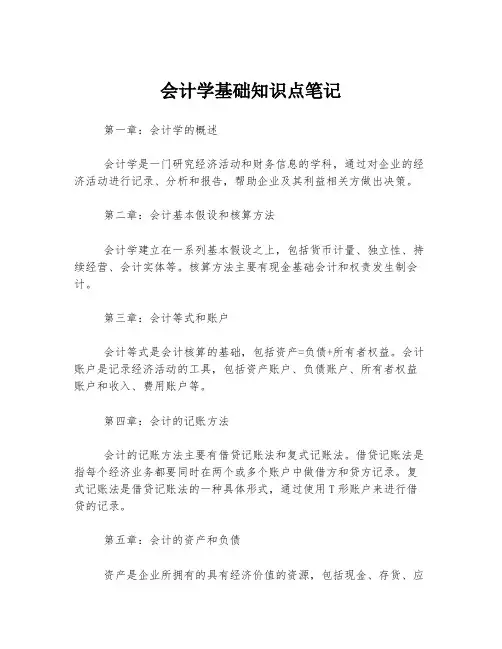 会计学基础知识点笔记