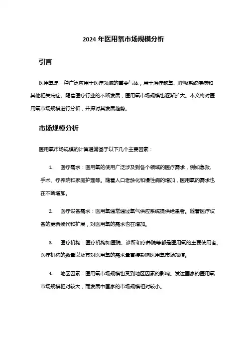 2024年医用氧市场规模分析