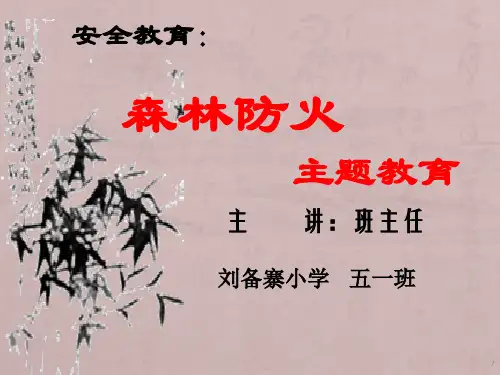 森林防火主题班会PPT课件