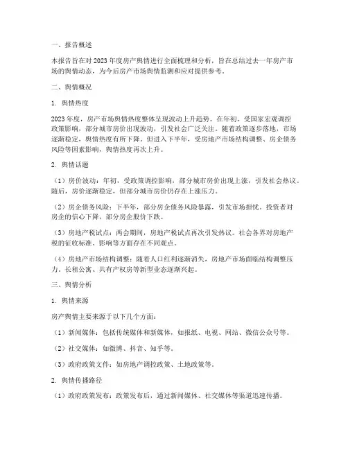 房产舆情总结报告范文
