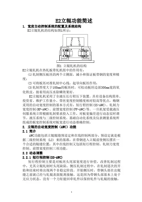 E2立辊功能简述