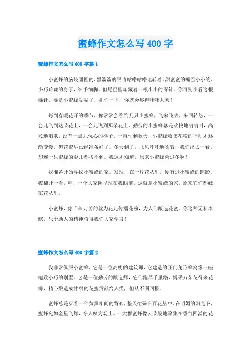蜜蜂作文怎么写400字