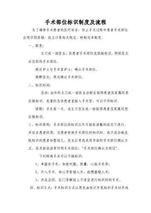 手术部位标识制度及流程