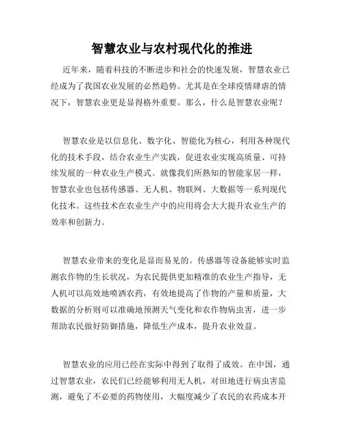 智慧农业与农村现代化的推进