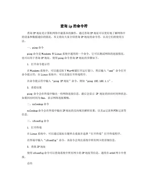 查询ip的命令符