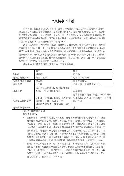 失街亭观后感