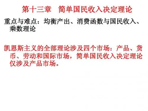 第十三章    简单国民收入决定理论