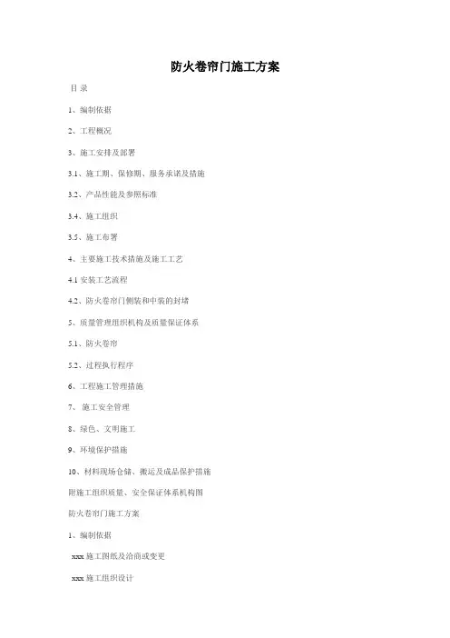 防火卷帘门施工方案 5