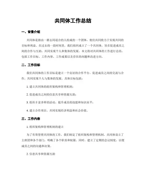 共同体工作总结
