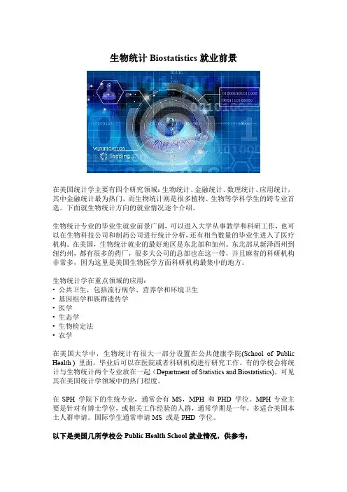 生物统计Biostatistics就业前景(世毕盟留学)