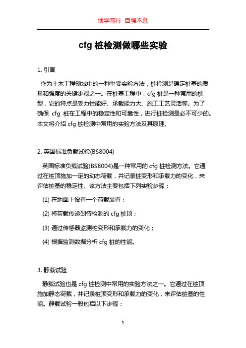 cfg桩检测做哪些实验