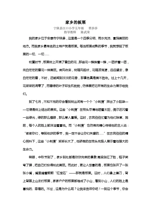 家乡的板栗