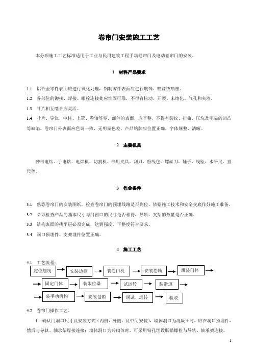 卷帘门安装施工工艺