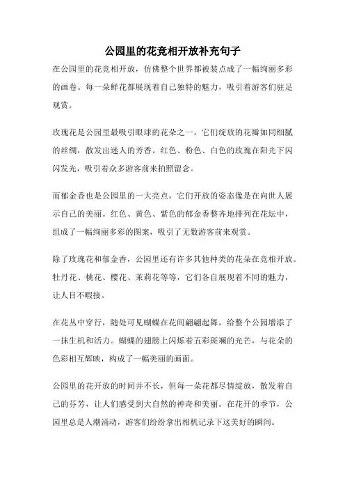 公园里的花竞相开放补充句子