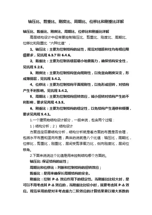 轴压比、剪重比、刚度比、周期比、位移比和刚重比详解