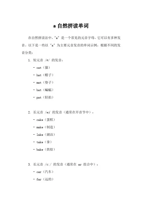 a自然拼读单词