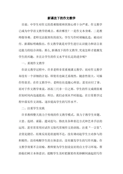 新课改下的作文教学