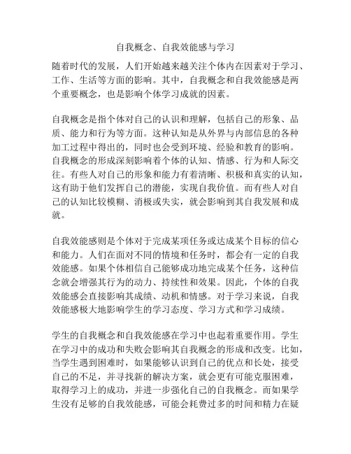 自我概念、自我效能感与学习