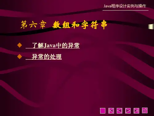 《Java程序设计实例与操作》教学课件 第六章