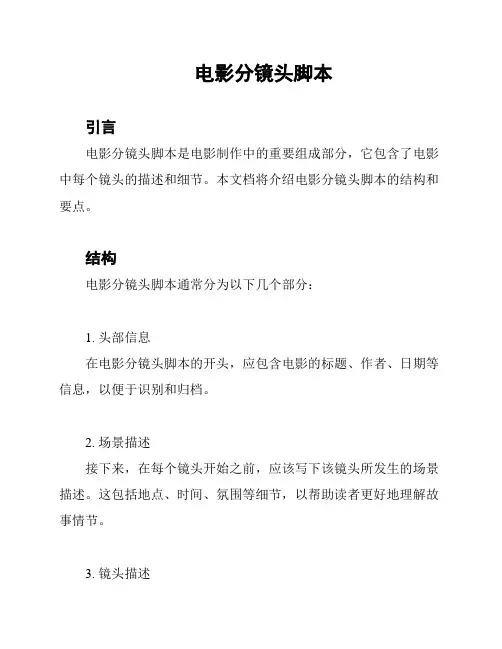 电影分镜头脚本