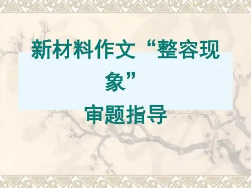 新材料作文“整容现象”审题指导