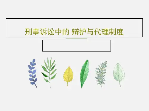刑事诉讼中的 辩护与代理制度PPT文档42页