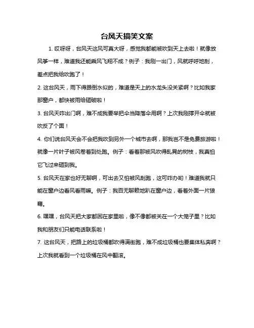 台风天搞笑文案