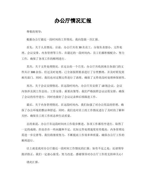办公厅情况汇报