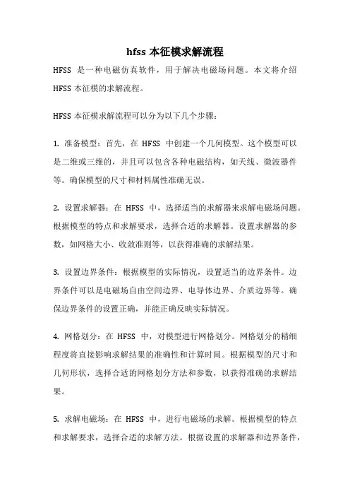 hfss本征模求解流程