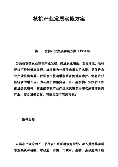 核桃产业发展实施方案