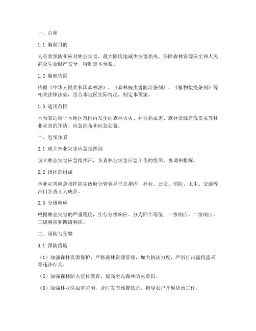 林业灾害应急预案