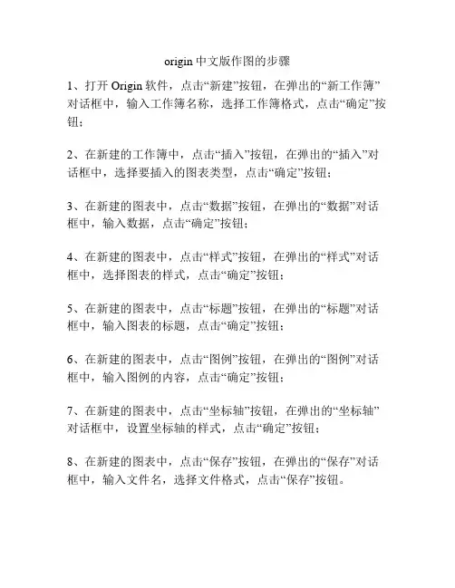 origin中文版作图的步骤