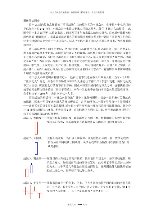 酒田战法(2021整理)