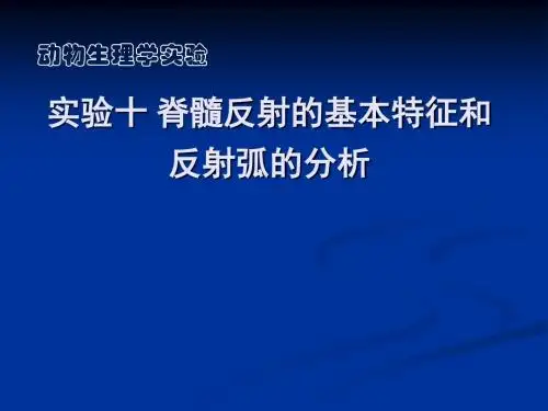 实验十脊髓反射的基本特征和反射弧的分析-PPT精品文档