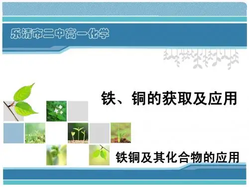铁、铜及其化合物的应用