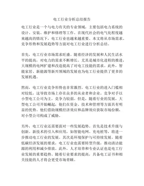 电工行业分析总结报告