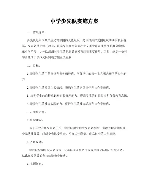 小学少先队实施方案