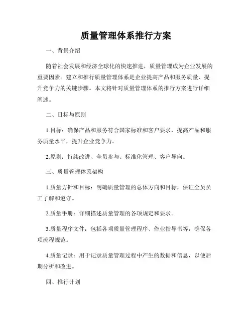 质量管理体系推行方案