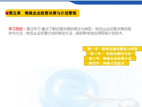 物流企业经营决策与计划管理课件(PPT 55页)
