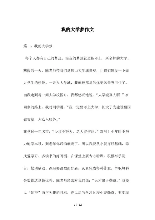 我的大学梦作文