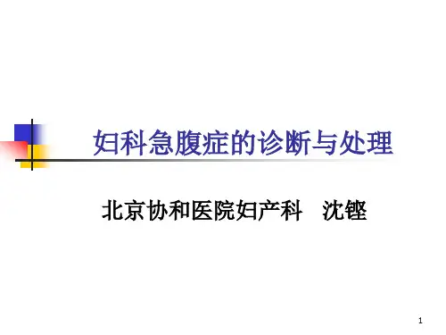 妇科急腹症的诊断与处理PPT幻灯片