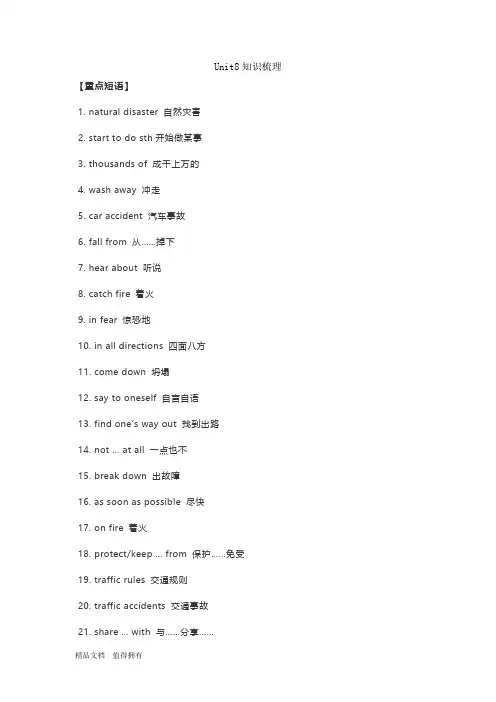 译林版八年级上 Unit8 知识点梳理