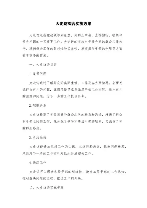 大走访综合实施方案
